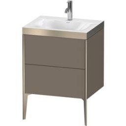 Duravit XViu Table de toilette XV4709OB190P 60x48cm, 2 2000 - out, Match2 trou de coulée, champagne mat, Cadres P, flanelle gris mat de soie