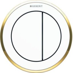 Geberit WC control Typ 10 116057KK1 pneumatique, double chasse, Meuble salle de bain , plastique, blanc / plaqué or