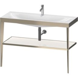 Duravit XViu vasque combinaison XV4717OB185 120 x 48 cm, trou pour robinet 2000 blanc haute brillance, avec console en métal, champagne mat