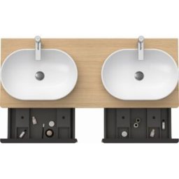 Duravit D-Neo DE4950B3030 140 x 55 cm, chêne naturel, suspendu, 801 , 2000 console plate, vasque des deux côtés