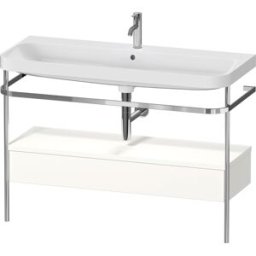 Combinaison lavabo pour meuble Duravit Happy D.2 Plus HP4844O36360000 117,5x49cm, avec console en métal, 1 trou pour robinetterie, blanc