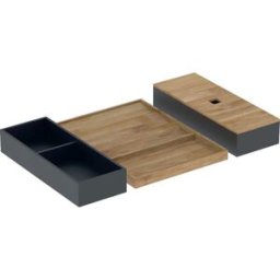 Ensemble d'inserts de tiroir Geberit pour meuble sous-vasque 502349001, largeur 60 cm, pour tiroir supérieur, bambou
