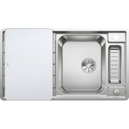 Blanco évier 522103 91,5 x 51 cm, Inox soie, réversible, télécommande de vidange avec commande rotative