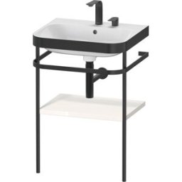 Combinaison lavabo pour meuble Duravit Happy D.2 Plus HP4735E2222 57,5 x 49 cm, 2 trous pour robinet, brillant blanc , avec console en métal