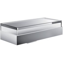 Emco Liaison savon liquide / étagère 182100104 chrome, verre dépoli, avec gobelet