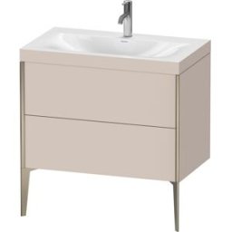 Duravit XViu Table de toilette XV4710OB191C 80x48cm, 2 2000 - out, Match2 trou de coulée, champagne mat, Cadres C, taupe mat