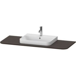 Duravit Happy D.2 Plus console de lavabo HP031KM6969 130x55cm, avec 1 découpe, vasque au milieu, noyer brossé