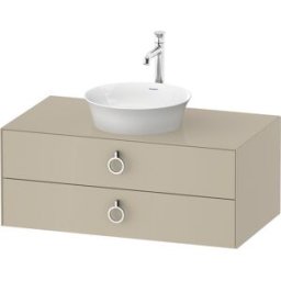 Duravit White Tulip vasque match0 WT49910H3H3 100 x 55 cm, Taupe brillant, mural, 2 tiroirs avec poignée, plaque console 2000