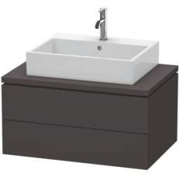 L-Cube Duravit vasque LC581708080 82 x 54,7 cm, graphite super mat, pour console, 2 tiroirs