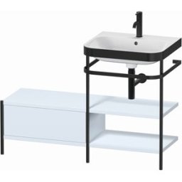 Combinaison lavabo pour meuble Duravit Happy D.2 Plus HP4745O9797 120 x 49 cm, 1 trou pour robinetterie, finition bleu clair satiné, avec console en métal