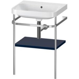 Combinaison lavabo pour meuble Duravit Happy D.2 Plus HP4835N9898 57,5 x 49 cm, sans trou pour robinetterie, finition satinée bleu nuit, avec console en métal