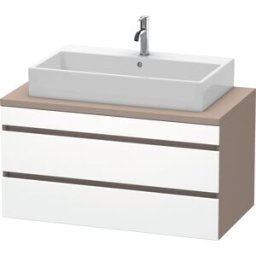 Duravit DuraStyle vasque DS531901843 100 x 54,8 cm, blanc mat / basalte mat, pour console, 2 tiroirs
