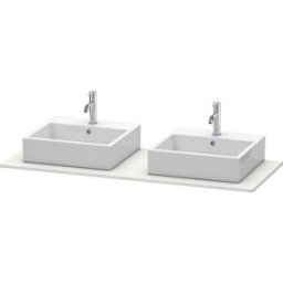 Duravit XSquare console XS063GB3939 140x55cm, avec deux découpes, nordique blanc soie mat