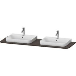 Duravit Happy D.2 lavabo console HP032HB6969 160 x 55 cm, avec deux découpes, noyer satiné