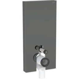 Geberit Monolith stand module WC 131003JK5 hauteur 101cm, vitre avant lave, côté aluminium noir chromé