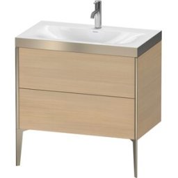 Duravit XViu Table de toilette XV4710OB171P 80x48cm, 2 2000 - out, Match2 trou de coulée, champagne mat, Cadres P, le chêne méditerranéen