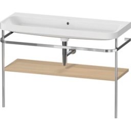 Duravit Happy D.2 Plus combinaison lavabo pour meuble HP4839N71710000 117,5x49cm, avec console en métal, sans trou pour robinetterie, chêne méditerranéen