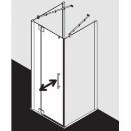 Kermi Pasa XP porte battante 2000 -fl.m champ fixe pour paroi latérale PX1WL075181PK 75x185cm, argent mat brillant, verre de sécurité trempé clair, gauche, sur receveur de douche