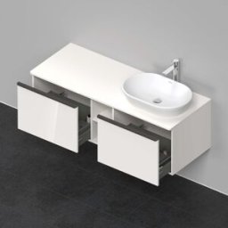 Duravit D-Neo DE4950R2222 140 x 55 cm, Blanc Brillant , suspendu, 801 , console 2000 , vasque à droite