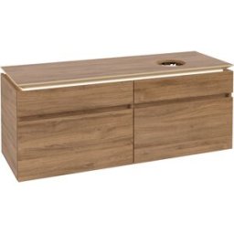 Villeroy und Boch Legato Villeroy et Boch vasque B590L0RH 140x55x50cm, meuble à droite, avec éclairage LED, Kansas Oak