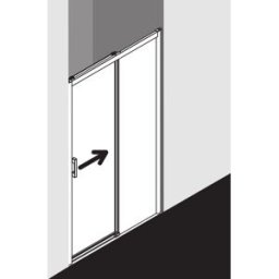 Kermi porte Pega 2 pcs. sans sol avec champ fixe PED2R10020VYK 100x200cm, verre de sécurité trempé brillant argenté SR Opaco Clean, à droite, sur receveur de douche