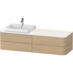 Duravit Happy D.2 Plus meuble sous-vasque HP4963L7171 160x55cm, pour console, 4 tiroirs, pour lavabo sur meuble, gauche, chêne méditerranéen