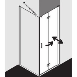 Kermi porte pliante Diga pour paroi latérale DI2SR12320VPK 123x200cm, argent brillant, verre de sécurité trempé transparent, à droite, sur la zone de douche