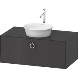 Duravit White Tulip vasque match0 WT49810H1H1 100 x 55 cm, Graphit brillant, 2000 , coulissant match3 avec poignée, plaque console 2000