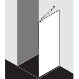 Kermi Pasa XP paroi latérale PXTWG12018VPK 120x185cm, argent brillant, verre de sécurité trempé clair, avec stabilisation à 45 degrés