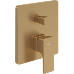 Villeroy und Boch Set de finition Villeroy et Boch Subway 3.0 TVS11200300076 mitigeur bain encastré monocommande, avec inverseur, montage mural, or brossé