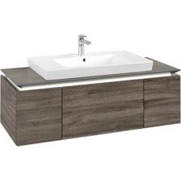 Villeroy und Boch Legato Villeroy et Boch vasque B696L0RK 120x38x50cm, centre vasque, avec éclairage LED, Stone Oak