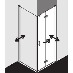 Kermi porte pliante Diga pour paroi latérale DI2SR07018VPK 70x185cm, argent brillant, verre de sécurité trempé clair, à droite, sur receveur de douche