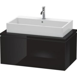 L-Cube Duravit vasque LC581304040 92 x 54,7 cm, noir brillant, pour console, 1 coulissant