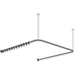 Hewi System 900 rideaux match0 900.34.30060SC 987 x 975 x 987 mm, 28 anneaux de rideaux, revêtement par poudre Inox gris foncé, perle mica profond mat