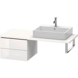 Duravit L-Cube meuble bas LC583708585 52 x 54,7 cm, blanc brillant, pour console, 2 tiroirs