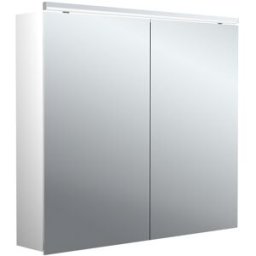 Emco pure 2 Classic armoire à miroir éclairée en saillie 979705503 800x729mm, avec éclairage supérieur à LED, 2 portes, aluminium