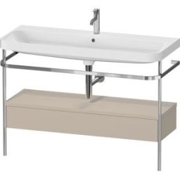Duravit Happy D.2 Plus combinaison lavabo pour meuble HP4844O60600000 117,5x49cm, avec console en métal, 1 trou pour robinet, taupe satiné mat