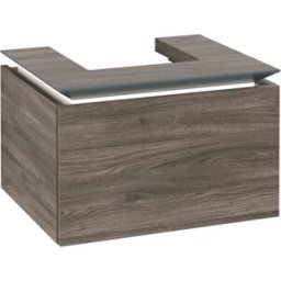 Villeroy und Boch Legato Villeroy et Boch vasque B731L0RK 60x38x50cm, centre vasque, avec éclairage LED, Stone Oak