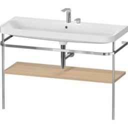 Duravit Happy D.2 Plus combinaison lavabo pour meuble HP4839E71710000 117,5x49cm, avec console en métal, 2 trous pour robinetterie, chêne méditerranéen