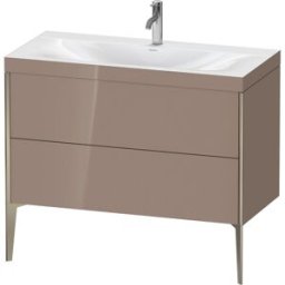 Duravit XViu Table de toilette XV4711OB186C 100x48cm, 2 2000 - out, Match2 trou de coulée, champagne mat, Cadres C, un brillant élevé cappuccino