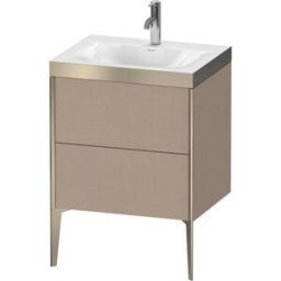 Duravit XViu Table de toilette XV4709OB175P 60x48cm, 2 2000 - out, Match2 trou de coulée, champagne mat, Cadres P, lin