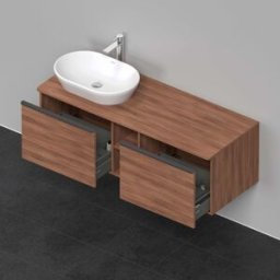 Duravit D-Neo DE4950L7979 140 x 55 cm, Noyer Naturel , 2000 , plaque console match3, vasque à gauche