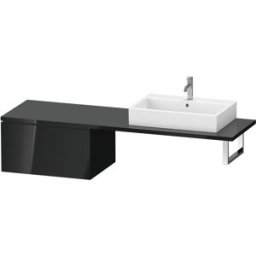Duravit L-Cube meuble bas LC585404040 72 x 54,7 cm, noir brillant, pour console, 2000 coulissant
