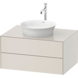 Duravit White Tulip meuble sous-vasque WT498503939 80 x 55 cm, Nordic Weiß Seidenmatt , suspendu, 2 tiroirs, plaque console 2000