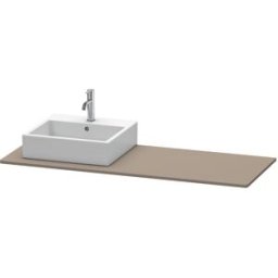 Duravit console XSquare XS060GL9090 140x55cm, avec découpe 2000 , gauche, flanelle gris soie mat