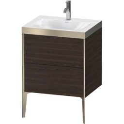 Duravit XViu Table de toilette XV4709OB169P 60x48cm, 2 2000 - out, Match2 trou de coulée, champagne mat, Cadres P, noyer satiné