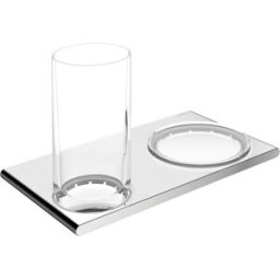 Keuco Edition 400 double support 11556139000 chrome noir brossé, pour verre et porte-savon
