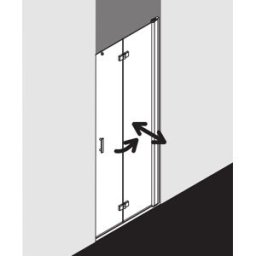 Kermi porte pliante Diga en niche DI2DR07018VPK 70x185cm, argent brillant, verre de sécurité trempé clair, droite
