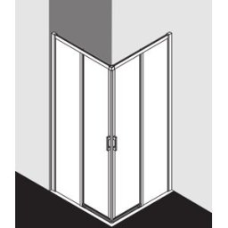 Kermi Liga coulissant demi-entrée. 2 pièces sans plancher LIC2L09320VPK 93x200cm, argent brillant, verre de sécurité trempé clair, gauche, sur la zone de douche