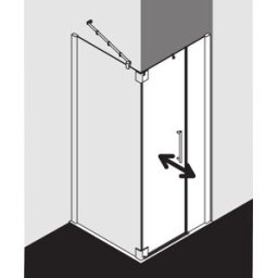 Kermi Pasa XP porte battante 2000 -fl.u champ fixe pour paroi latérale PX1FR123201AK 123x200cm, brillant argent mat, verre de sécurité trempé, à droite, sur la zone de douche
